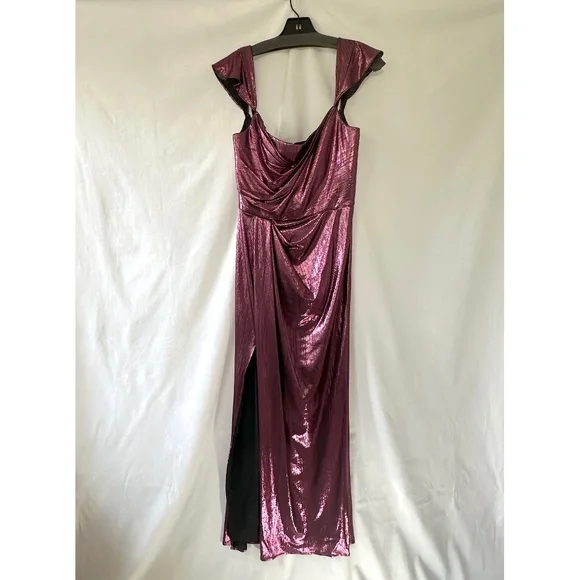 Marchesa | Dresses | Marchesa Notte Metallic Lam Draped Gown | Poshmark
